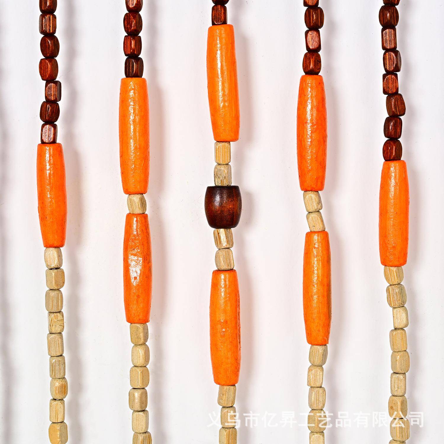 实木珠帘门帘帘8007风水玄关隔断生卧室卫间厕过道装饰所家用木帘