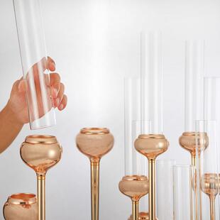 烛台44跨境铁艺电镀色8头步高婚庆台烛婚礼酒步店宴会厅布金置现