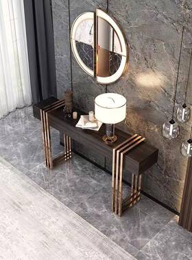 新757575中式玄关柜关桌客厅玄条案桌子现代简约门风厅柜轻奢户入