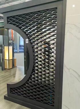 新中式铝合金店格栅屏风隔断铝RZP窗花户客厅入玄酒格关栅镂空屏