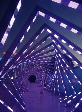 亮化led发光时空拱门爱几何户景区灯外节时AL100751心光隧道圆网