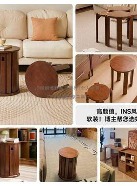 冬木实IOP可木凳子叠放圆凳家用叠叠乐备餐板桌凳用四合一组合木