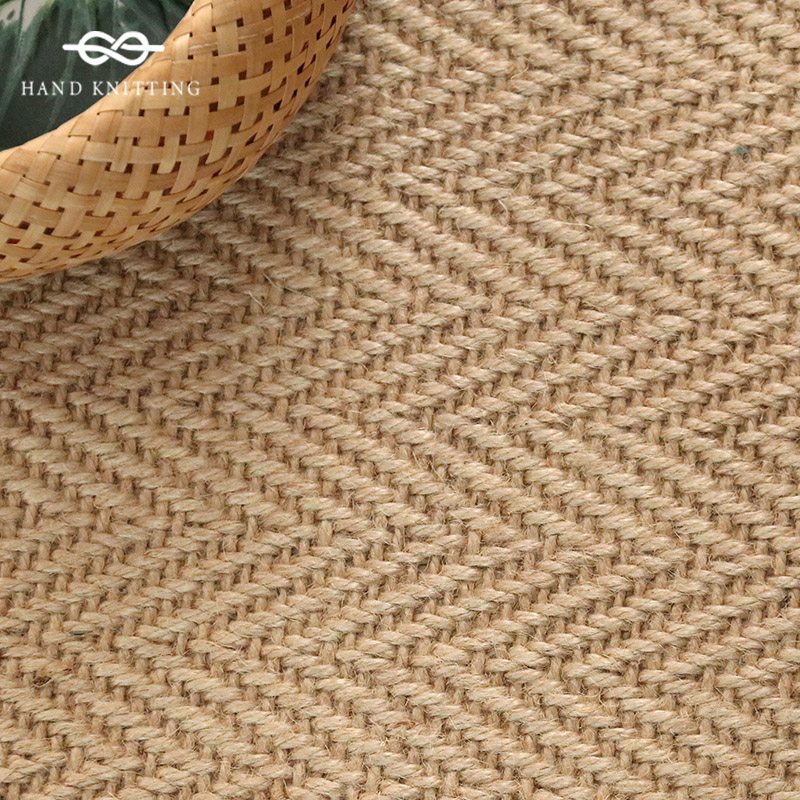 新中式黄麻地毯客厅茶几原木手工茶室书房家用卧室整铺地垫可定制