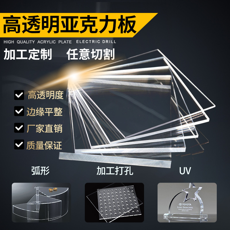 苏州透明亚克力板有机玻璃板整张1 2 3 4 5 6 8 10 20mm加工定制