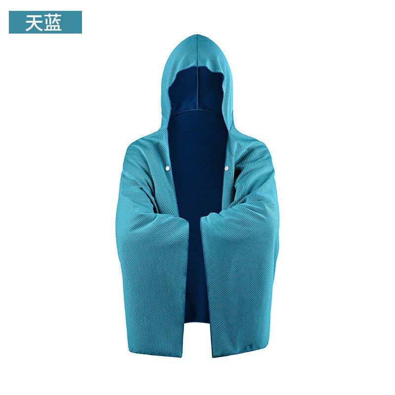 户外运动冷感防晒斗篷加大速干连帽沙滩浴巾吸水遮阳披肩冰凉毛巾