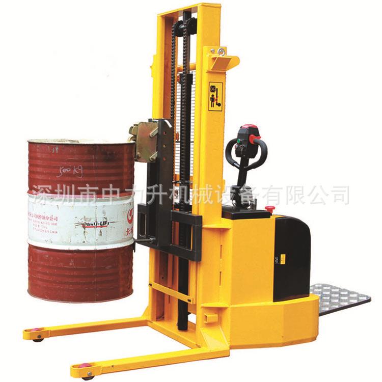 全电动油桶堆高车自动升高油桶倒料翻转车