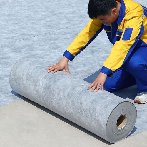 丙纶布防水卷材聚乙烯高分子丙纶涤纶屋顶补漏卫生间地面防潮材料