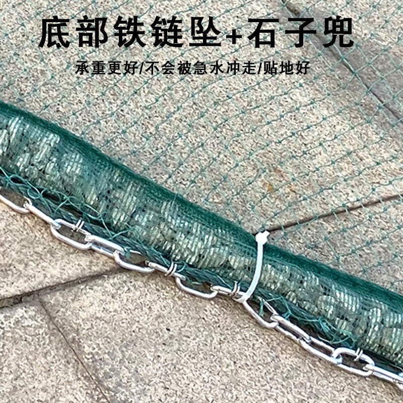 大进口渔网鱼网拉网拖网捕鱼网鱼笼虾笼折叠河虾网八字网虎口拦网