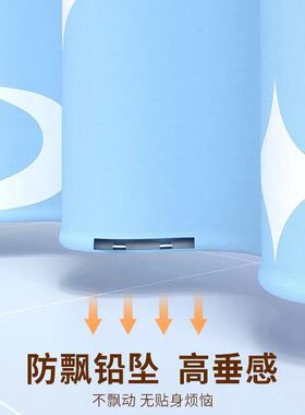 现货供应浴室浴帘隔断帘门帘印花涤纶布料防霉防水免打孔安装