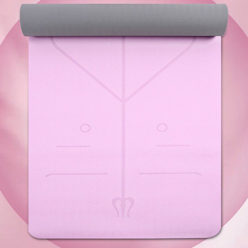 tpe瑜伽垫防滑垫子加宽68cm双层双色6mm瑜珈垫健身运动垫