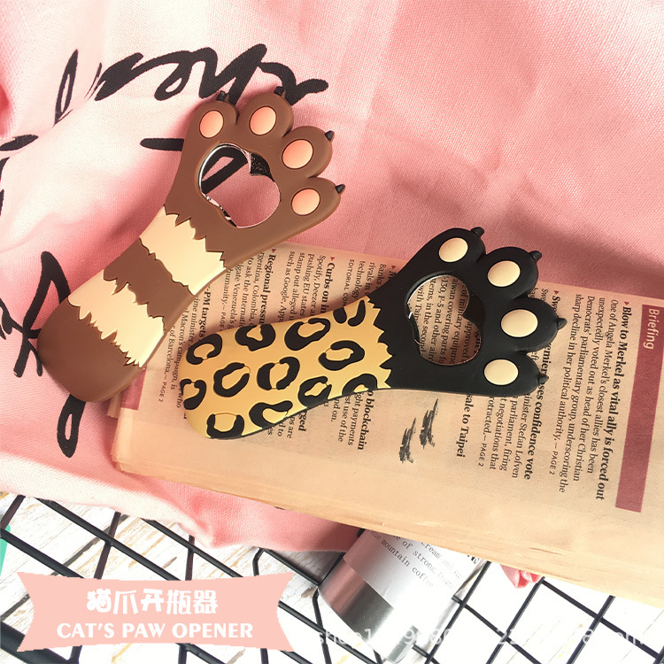 软胶啤酒开瓶器韩国创意ins冰箱贴两用磁吸猫爪起瓶器网红礼品