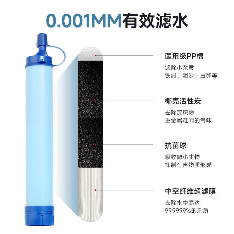 露营应急净水吸管野外求