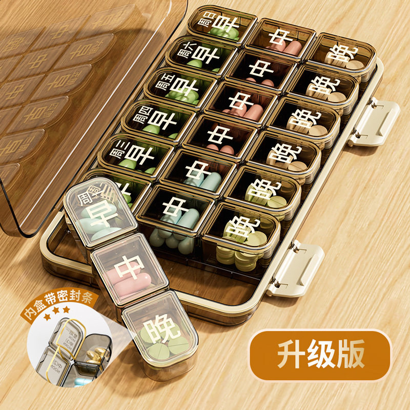 大字老年人药盒便携式分图片