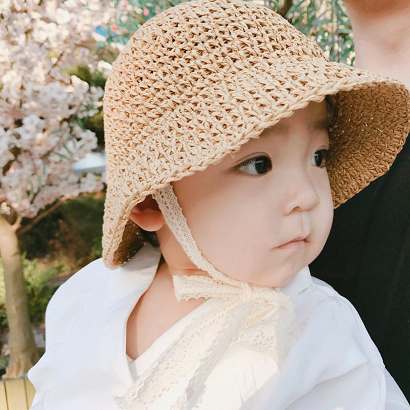 宝宝草帽女夏季婴儿遮阳帽春夏薄款防晒太阳帽子儿童渔夫帽男童潮