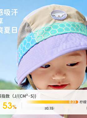 柠檬宝宝可拆卸双檐防晒帽男女童透气遮阳帽渔夫帽子UPF50