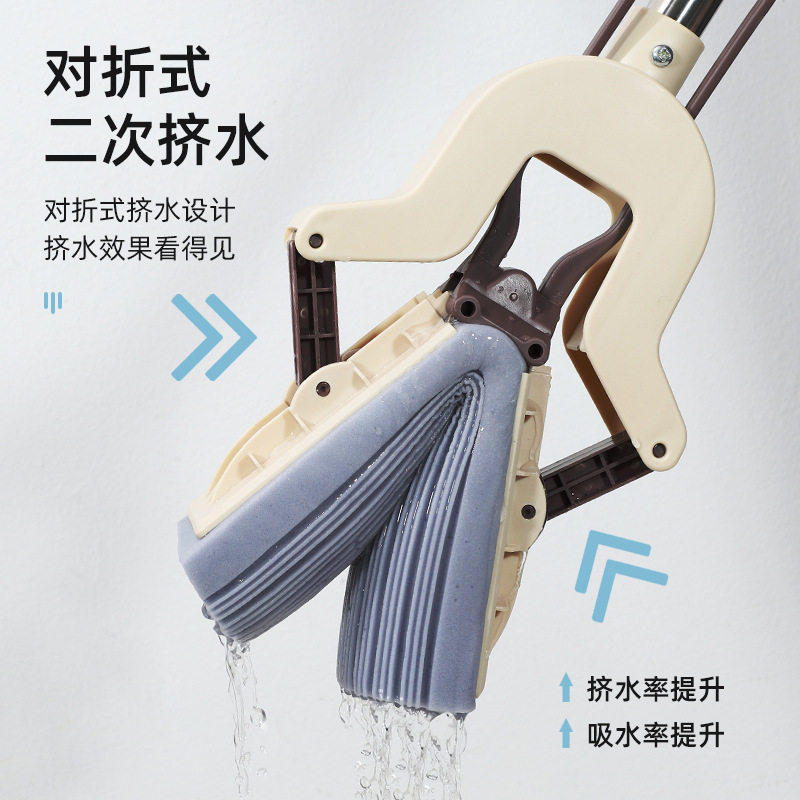 拖把家用一拖净吸水免手洗擦挤压式拖把一体折叠海绵拖把胶棉拖把