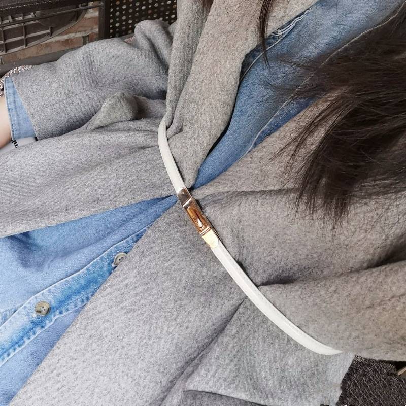 气质连衣裙细腰带女款时尚衬衫裙收腰韩版百搭裙子皮带女士INS风