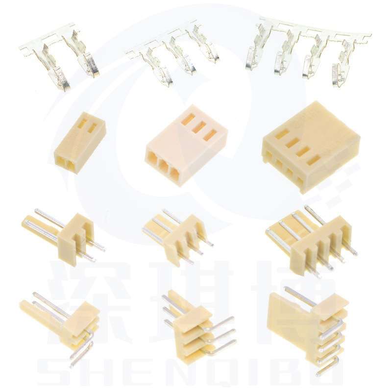 2510米黄色胶壳2.54mm间距2/3/4/5/6/7/8/9/10P接插件连接器整包