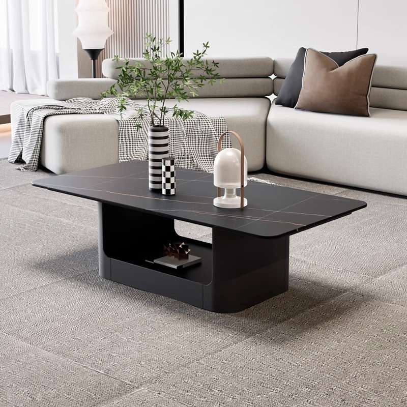 长方形岩板茶几客厅家用轻奢极简意式茶几桌办公室2024新款小户型