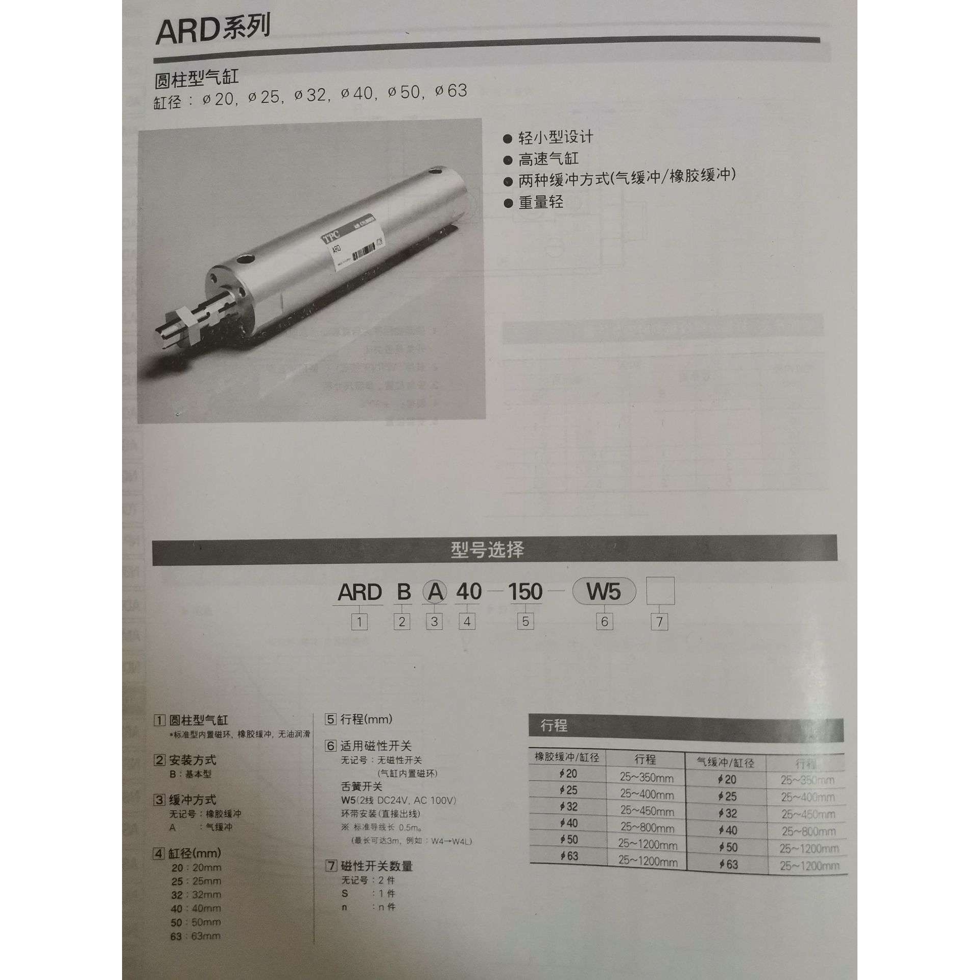 ARDB32-1000-R3858-DZ     ARD系列 TPC圆柱型气缸