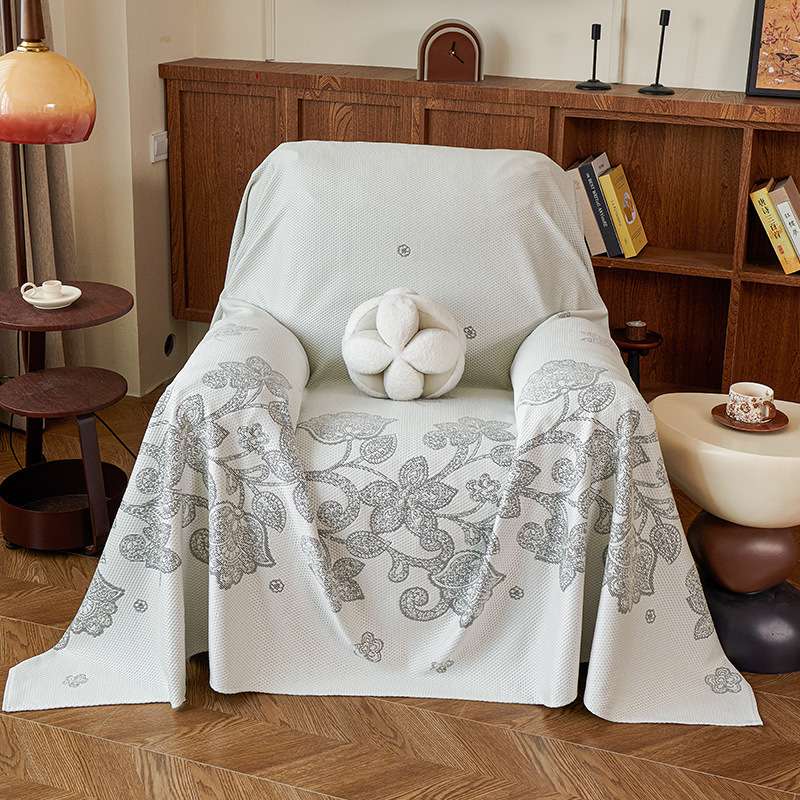 夏季冰丝单人沙发盖布凉感沙发巾一整张全盖懒人沙发垫沙发套罩毯