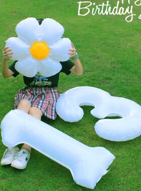 2025新款毕业季白色32寸数字气球庆典装饰道具LED闪灯