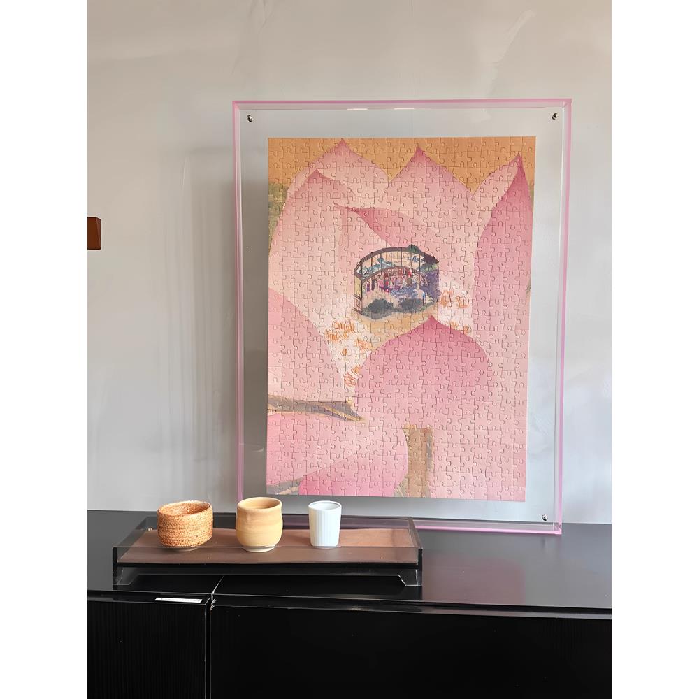 彩色亚克力拼图框1000片70*50*75专用框L型展示框亚克力画框相框