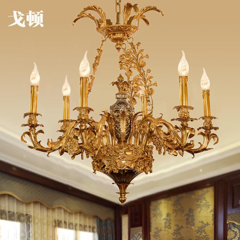 戈顿灯具法式全铜脱蜡吊灯意大利欧美饭厅客厅卧室奢华复古欧式铜