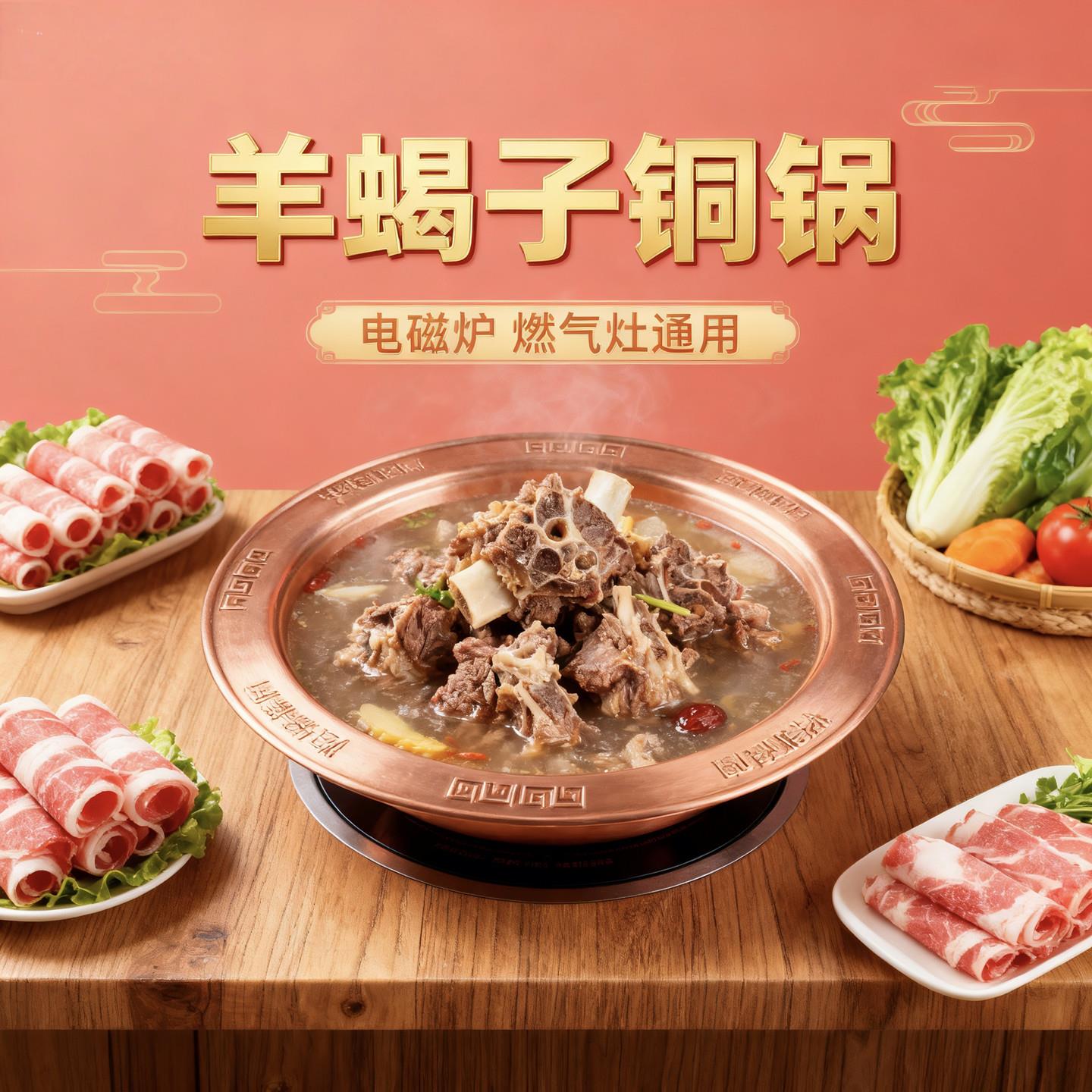 铜锅加厚老北京火锅手工电磁炉羊蝎子火锅鸡锅瓦斯炉干锅牛蛙纯铜