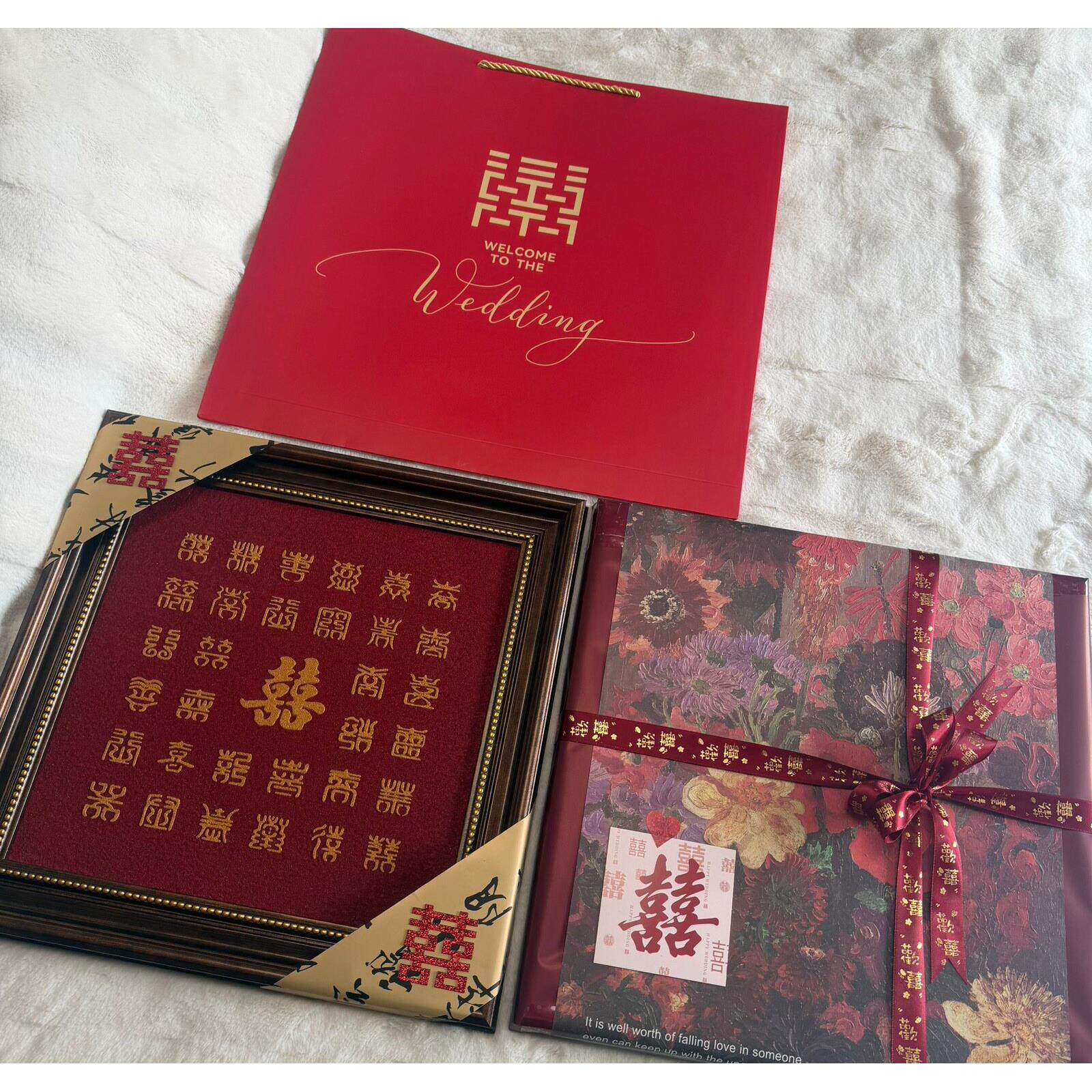 百喜图成品新婚订婚礼物石英砂肌理画纯手工diy送闺蜜创意礼品