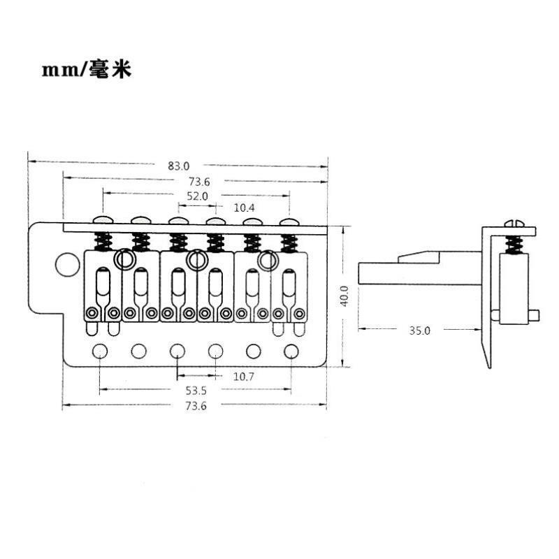 电吉他单摇琴桥 fender芬达SQ/ST拉弦板下弦桥颤音平弦码琴桥全套