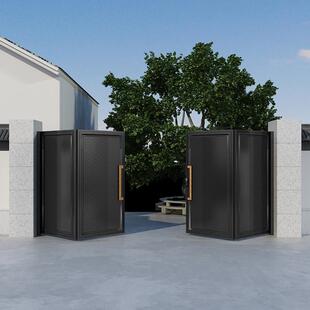 中式铝艺院子铝合金大门别墅大门乡村门楼围墙庭院双开农村自建房