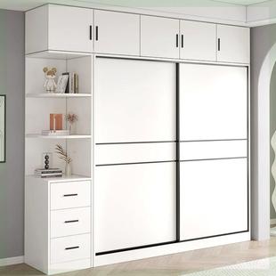 杉木生态板衣柜家用卧室全实木拉门简易滑动定制出租房用大衣橱