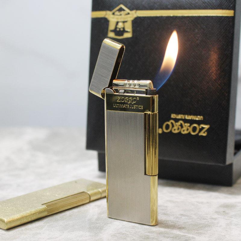 佐罗正品超薄砂轮翻盖充气打火机定制定做印字高端送男友生日礼物