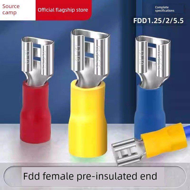 2.8/4.8/6.3插簧插片冷压接线端子FDD母预绝缘快速铜线鼻电线接头,电子/电工,接线端子,淘宝优惠券,粉丝福利购,淘宝优惠卷