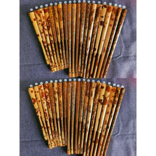 著名艺术家张文安落风纯手工范翔飞竹玩折扇美路竹蜡底满花16.5寸