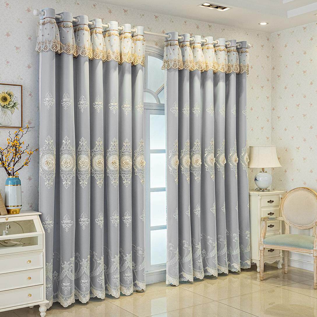 客厅纱帘窗帘一体轻奢现代简约卧室双层带纱高档欧式遮光2025新款