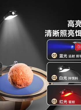 连球上饵灯夜钓感应钓鱼灯拉饵灯饵料灯换饵辅助拉饵盘超亮充电灯