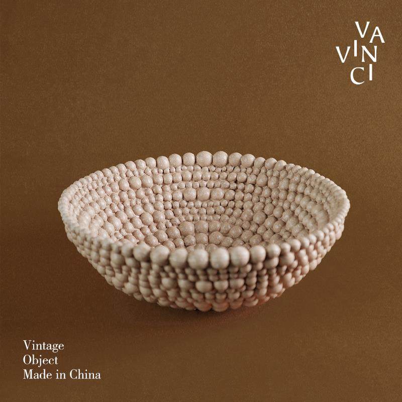 梵其侘寂风创意树脂彷木珠水果篮家居果盆摆件高级感客厅茶几果盘