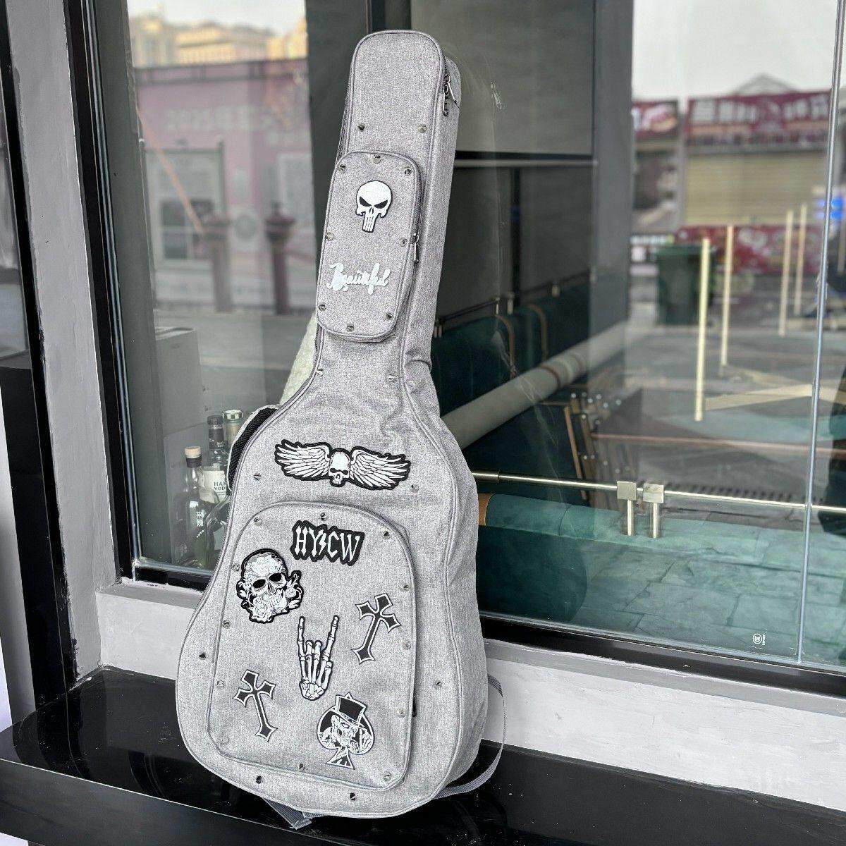 【灰色骷髅】吉他包手作民谣木吉他电吉他揹包亚文化个性加厚