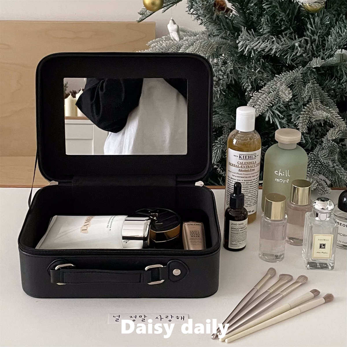 高颜值化妆包ins风超火简约带镜化妆箱便携大容量旅行化妆收纳盒,收纳整理,化妆箱/盒,淘宝优惠券,粉丝福利购,淘宝优惠卷