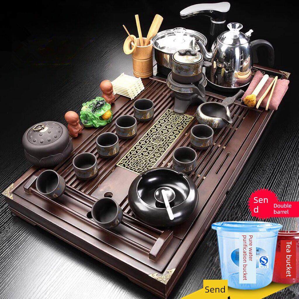 整套紫砂茶具套装全自动烧水壶一体茶盘家用客厅高档泡茶功夫茶台