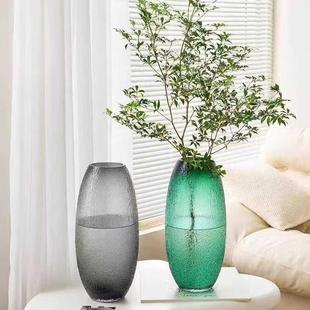 特大号轻奢高级感富贵竹花瓶玻璃斜口落地插花水培马醉木水竹花瓶