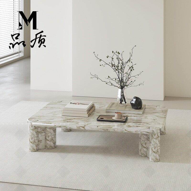 意式极简茶几组合现代样品屋展示中心异形设计师大理石会所茶台家