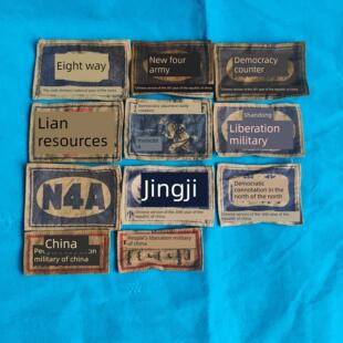 革命老物件红色文化老布标抗日联军老式胸章臂章覆古怀旧做旧摆件