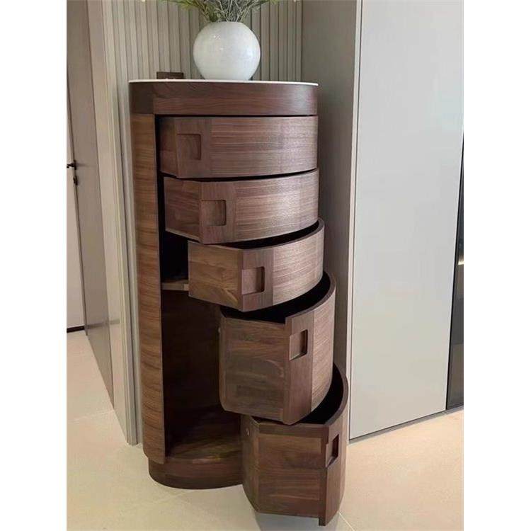 黑胡桃实木抽屉柜家庭客厅壁式储物柜简易角柜储物柜支持定制,住宅家具,斗柜,淘宝优惠券,粉丝福利购,淘宝优惠卷
