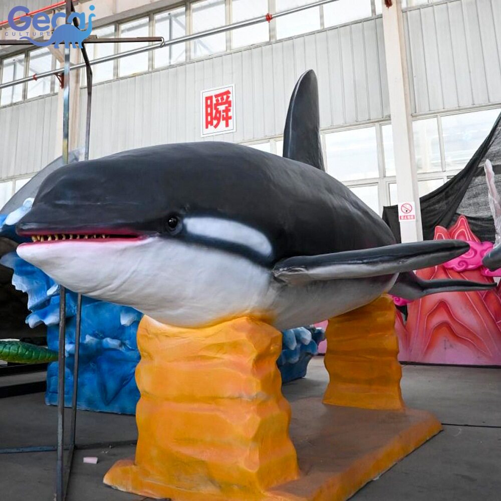 仿真海洋动物虎鲸模型 张嘴动有声音 格彩文化厂家模型定制