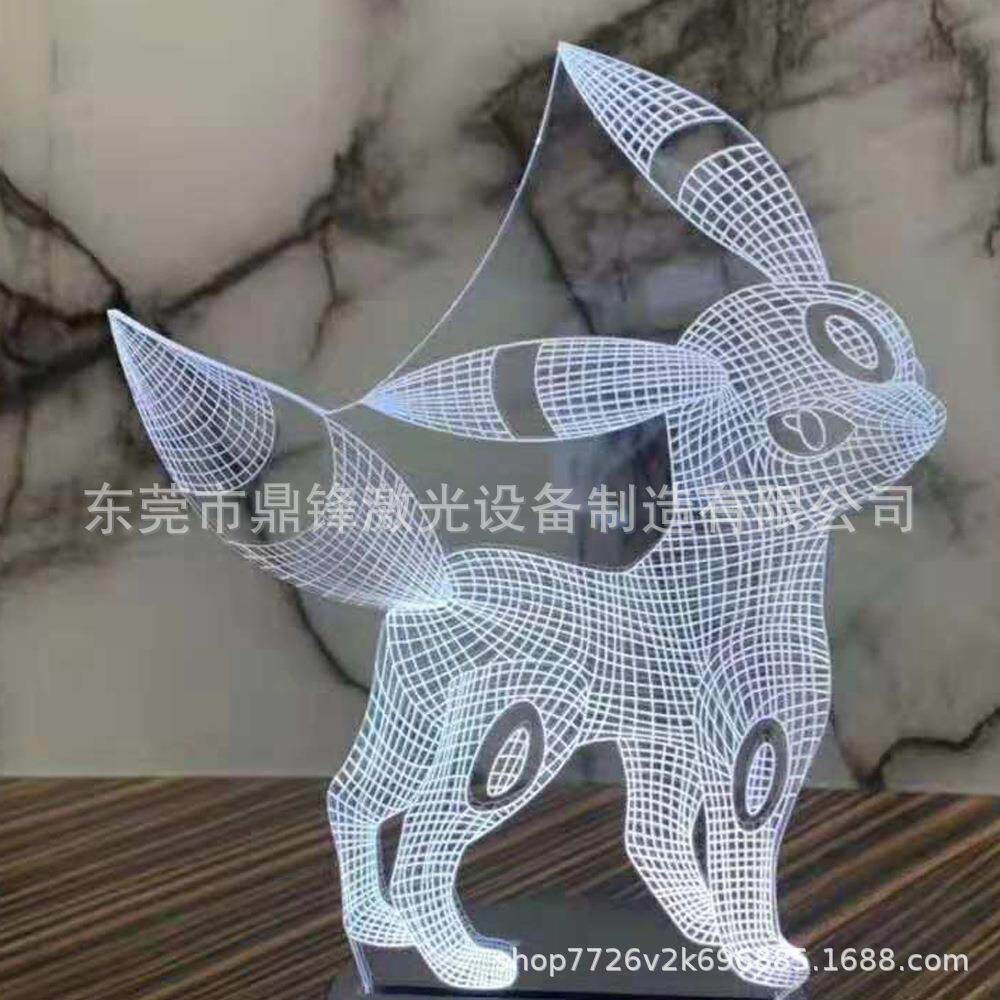 亚克力3D小夜灯激光打标机LED发光工艺品导光板激光打点机打标机