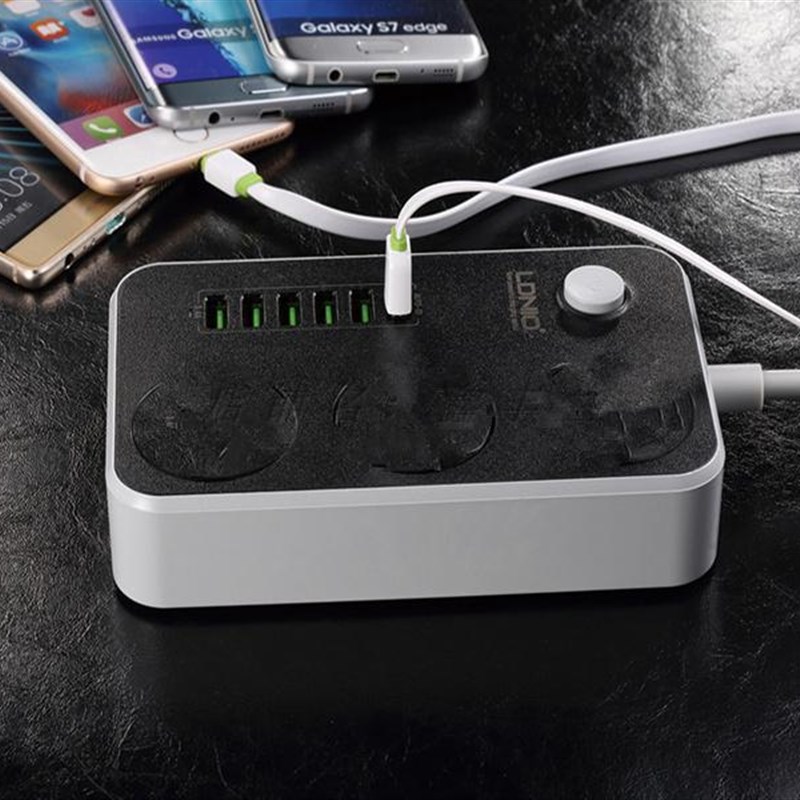 LDNIO智能插线板6位USB口3.4A美标英标欧规国标插头排插座接线板