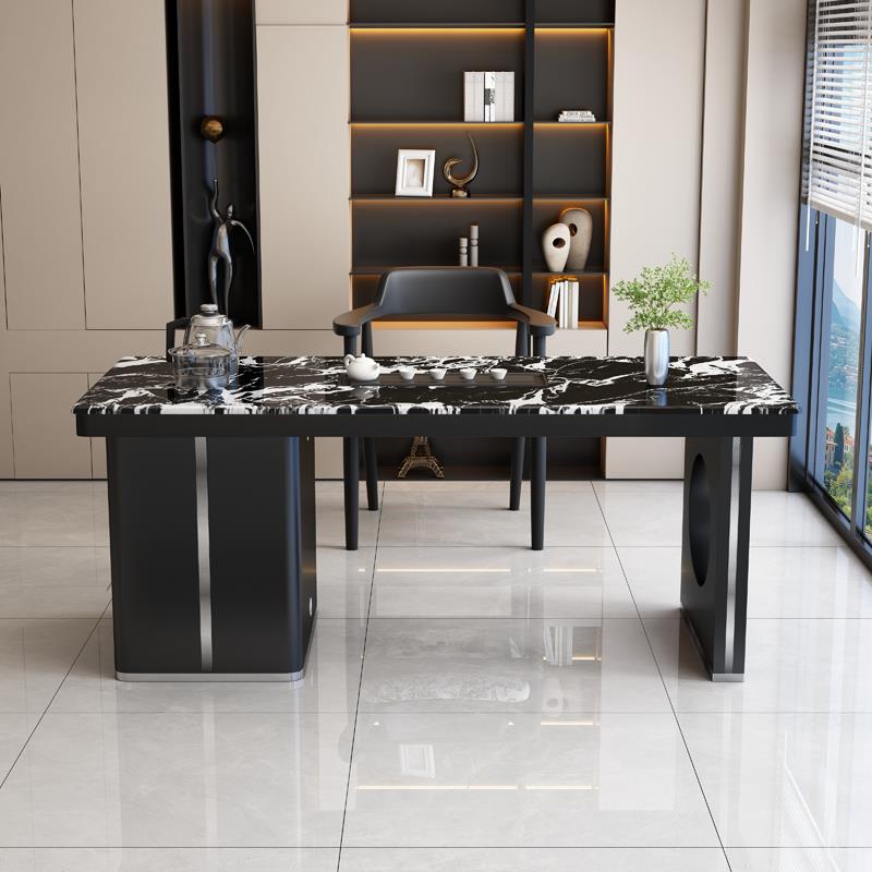 意式极简超晶石原石茶桌椅家用阳台小型客厅办公茶台简约现代组合